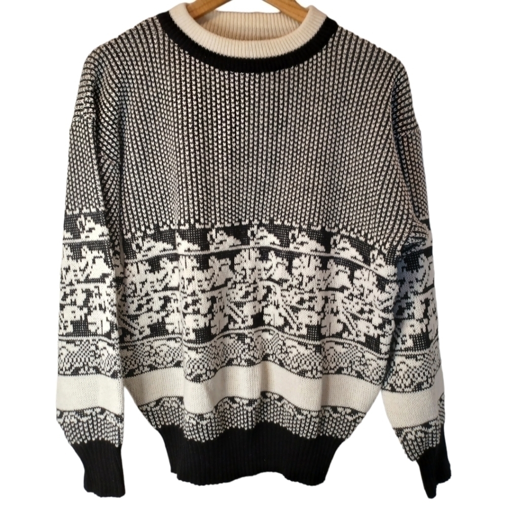 Vintage Unisex Knitted Ski Sweater
